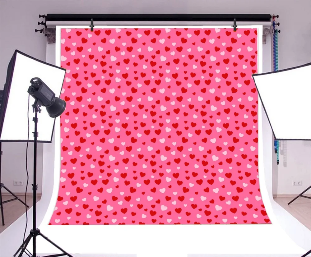 Laeacco Red Love Heart Valentine's Day Birthday Party Decor Baby Portrait Photo Backdrops Photographic Backgrounds Studio |