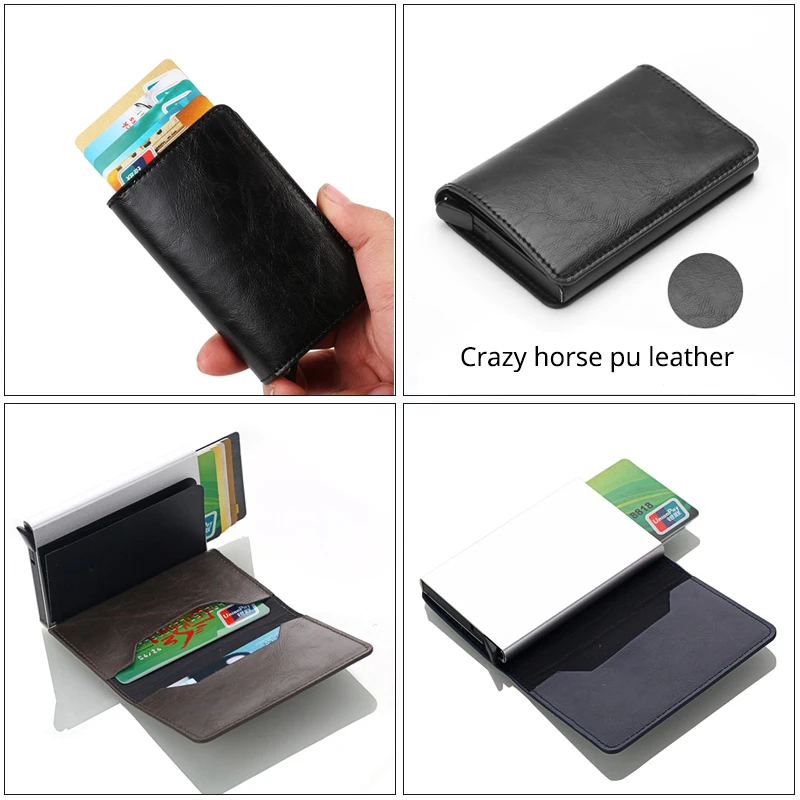Для мужчин женщин RFID Блокировка кредитной держатель для карт алюминия Бизнес