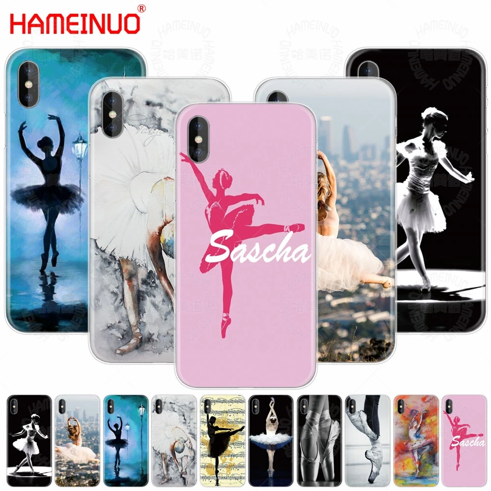 HAMEINUO балетные тапочки для девочек Чехол мобильного телефона iphone X 8 7 6 4 4S 5 5S SE 5c 6s