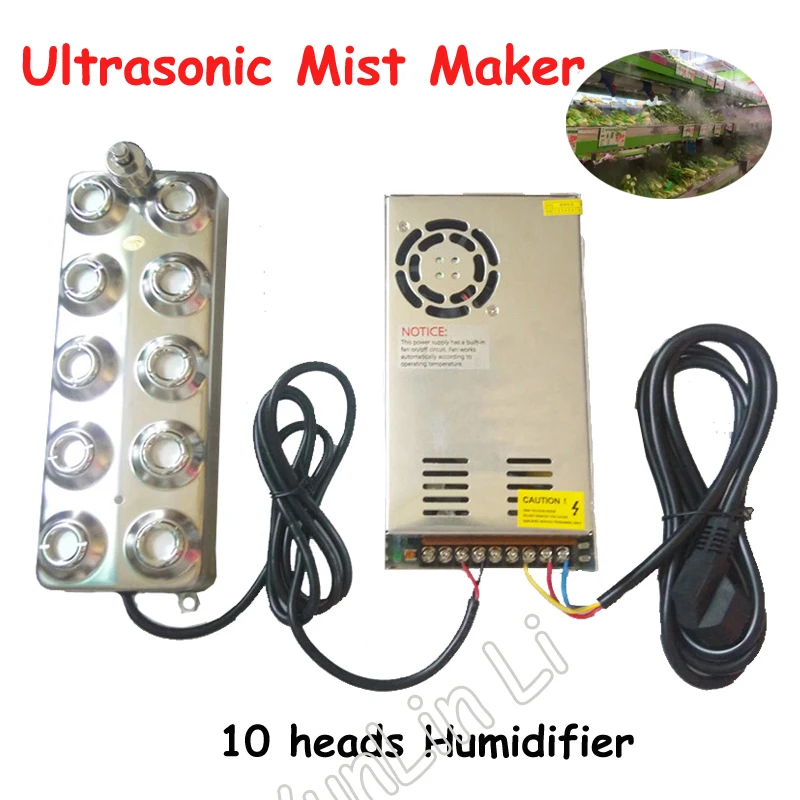 

Ultrasonic Mist Maker Household 10 Heads Fogger Commercial Humidifier 4.5kg/H Ultrasonic Atomizer CL-10D48-2