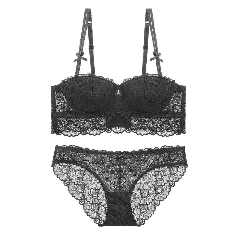 Женский кружевной комплект нижнего белья с чашками пуш ап и ап|cup lingerie|half cup lingeriebra