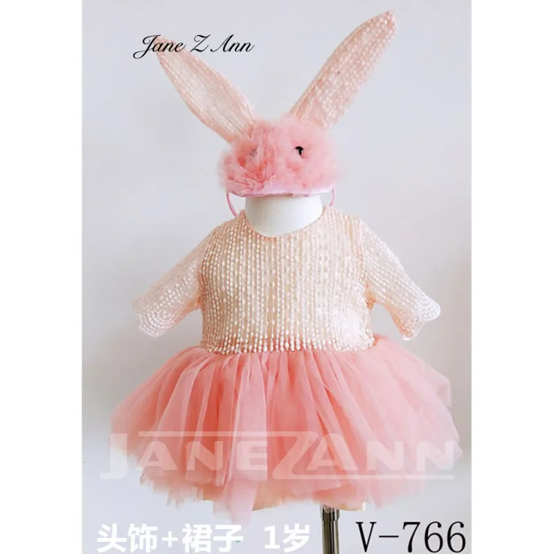 Jane Z Ann/детская одежда для фотосъемки; костюм для малышей от 6 месяцев до 1 года; студийная одежда принцессы с изображением кролика и кота