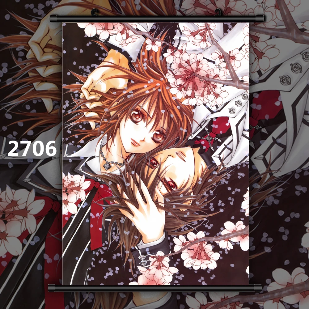 2706 Рыцарь вампира Kuran Kaname Yuki Kiryu Zero Аниме Манга настенный плакат свиток B - Цвет: 2706