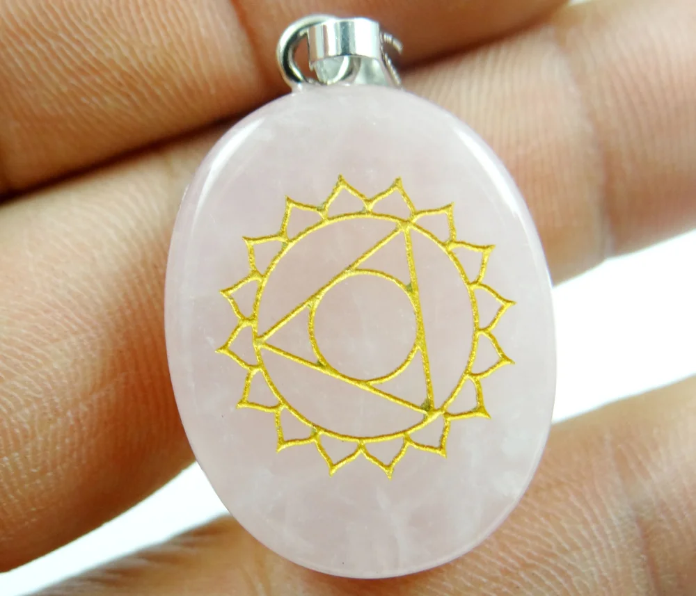 Natural Stone carved Chakra Pendant oval Shape Quartz Opal tiger eye Choker Reiki 7 Making jewelry Necklace | Украшения и