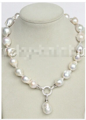 

NEW stylish Baroque 17" 25mm white Reborn keshi pearls necklace 18KGP j11162 Lovely Women's Wedding Jewelry Pretty