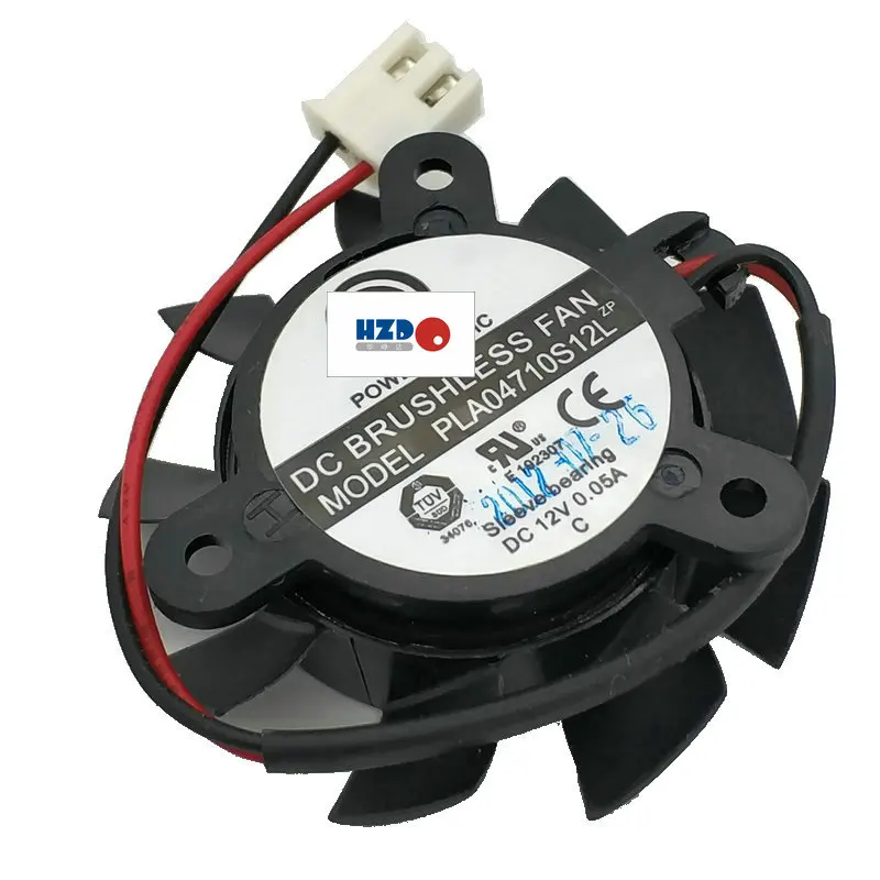 

HZDO PLA04710S12L 37mm diameter 25mm pitch 12V 0.05A 2 lines Graphics radiator fan