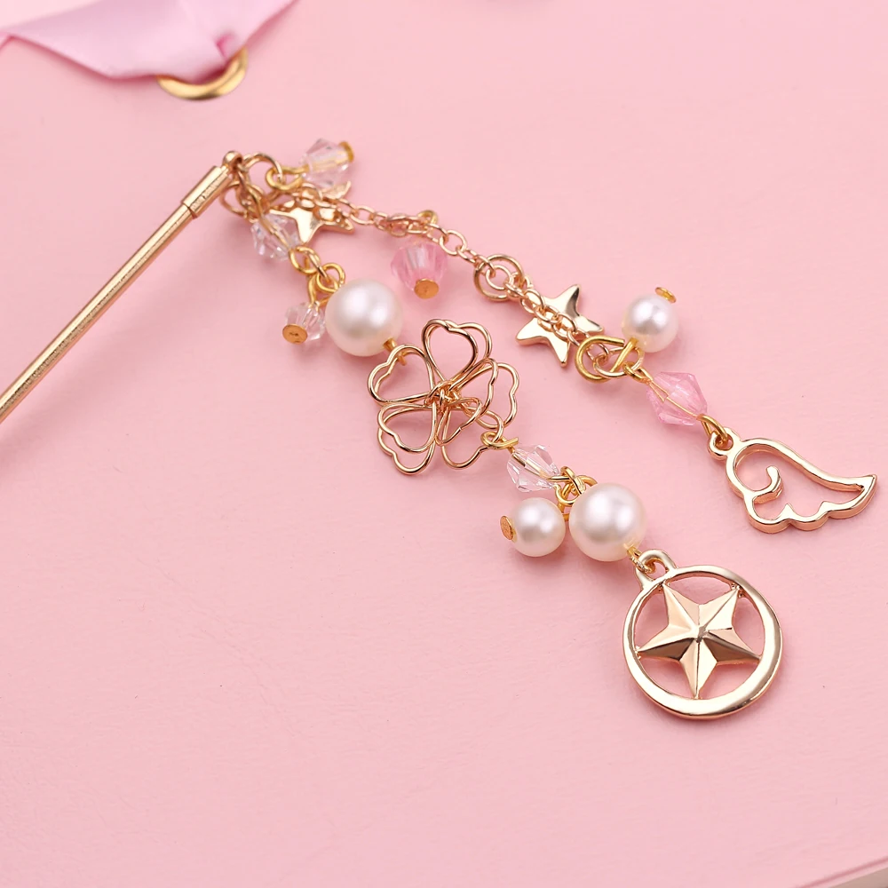 Аниме Card Captor Cardcaptor Sakura Kanzashi шпилька жемчужная металлическая заколка для волос повязка для волос аксессуары для волос инструменты для красоты
