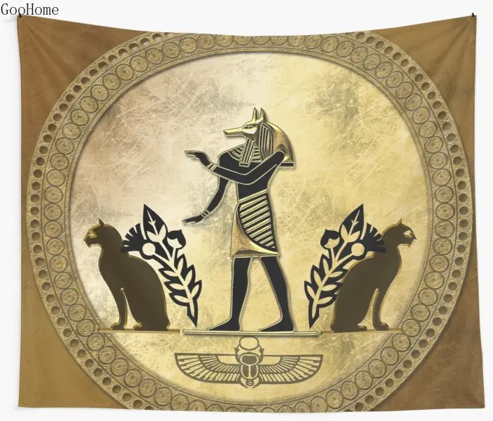 Настенный Гобелен Anubis с изображением египетского Бога пляжное полотенце плед