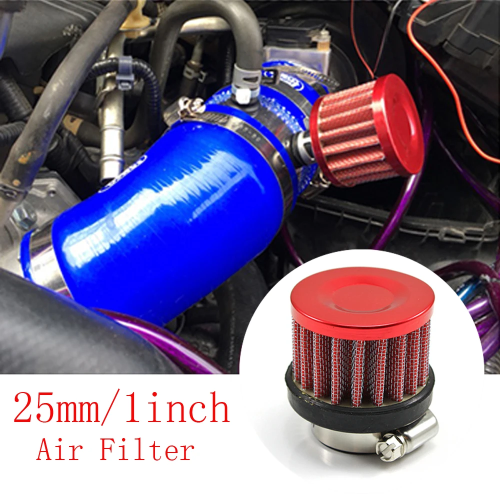 

1 Inch 25mm Universal Cold Air Intake ByPass Valve RED Filter For Car Trucks