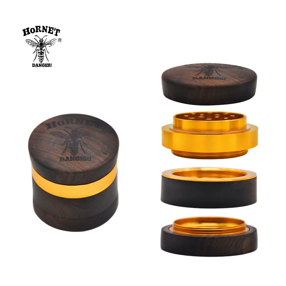 

HORNET EbonyHandmade Tobacco Herb Grinder 60 MM 4 Layers Aluminum Herbal Grinder Smoke With Sharp Diamond Teeth Smoking