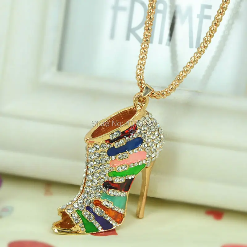Разноцветное ожерелье с бусинами в форме обуви ювелирные изделия женское