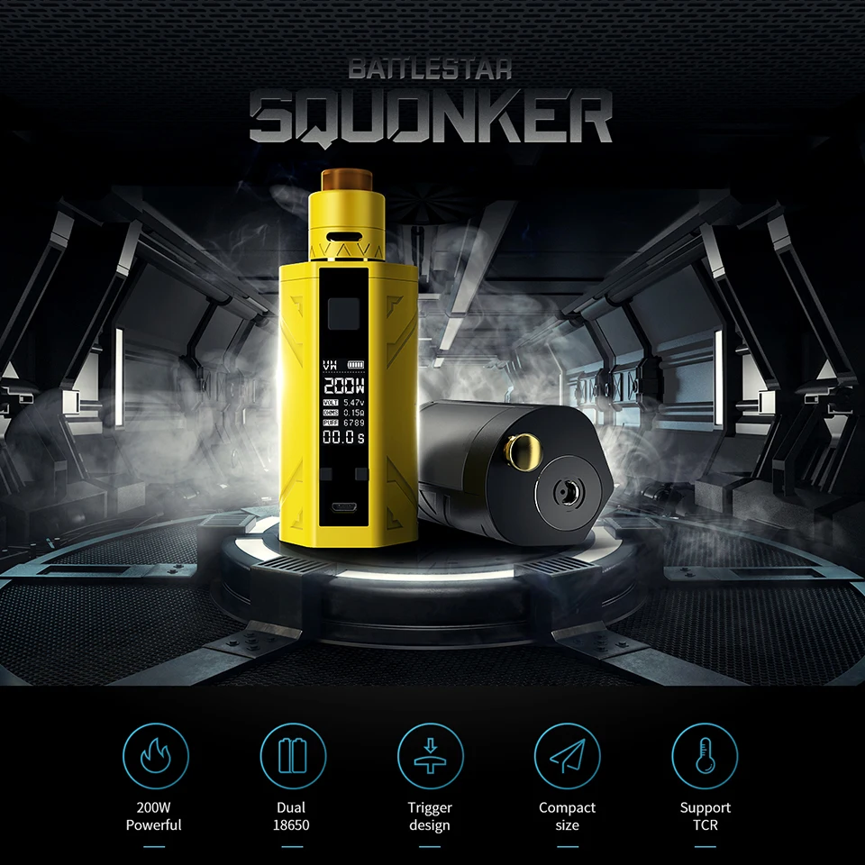 Оригинальный Smoant Battlestar Squonker набор 200 Вт Squonk электронная сигарета Vape с 7 мл