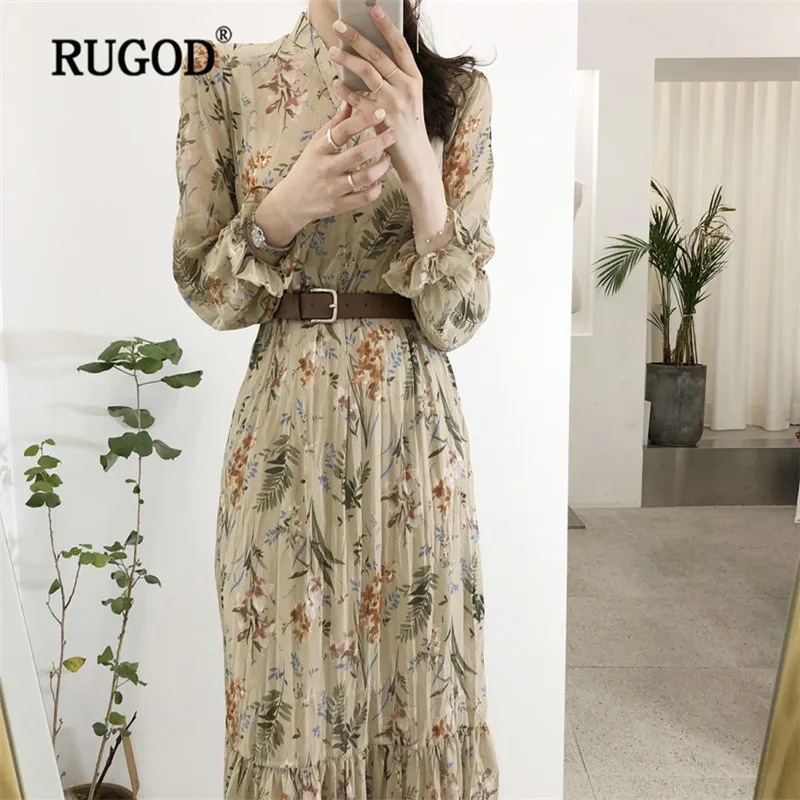 Женское длинное платье с v образным вырезом RUGOD Пляжное Платье макси