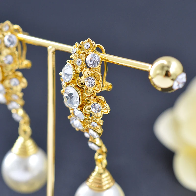 Солнечные ювелирные изделия классические большие серьги для женщин длинные