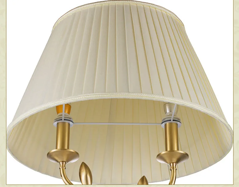 Современная Напольная Лампа из медного материала 2 патрона тканевый затеняющий