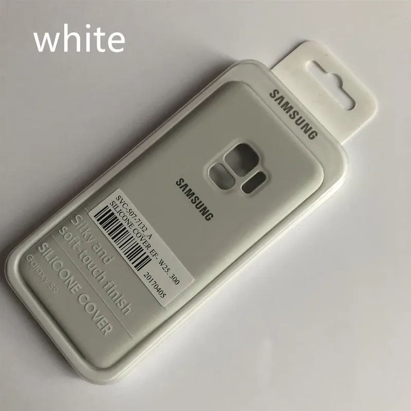 Жидкий силиконовый чехол для samsung galaxy S9/S9 Plus, шелковистый мягкий на ощупь защитный чехол на заднюю панель для galaxy s9 plus, упаковка - Цвет: white