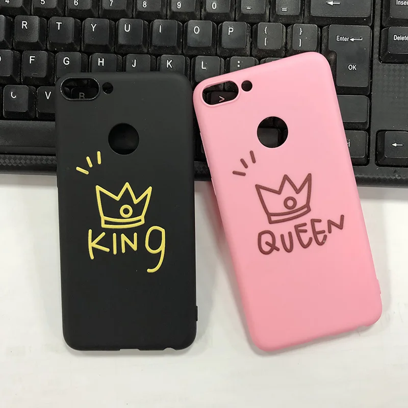 Для Huawei P умный чехол 5 65 дюймов пара Розовый Королева Король Мягкий ТПУ полный