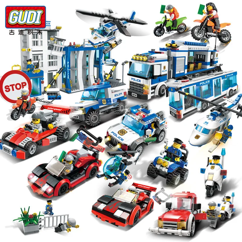Модели GUDI строительные игрушки совместимые с G9314 264 шт. блоки для полиции хобби