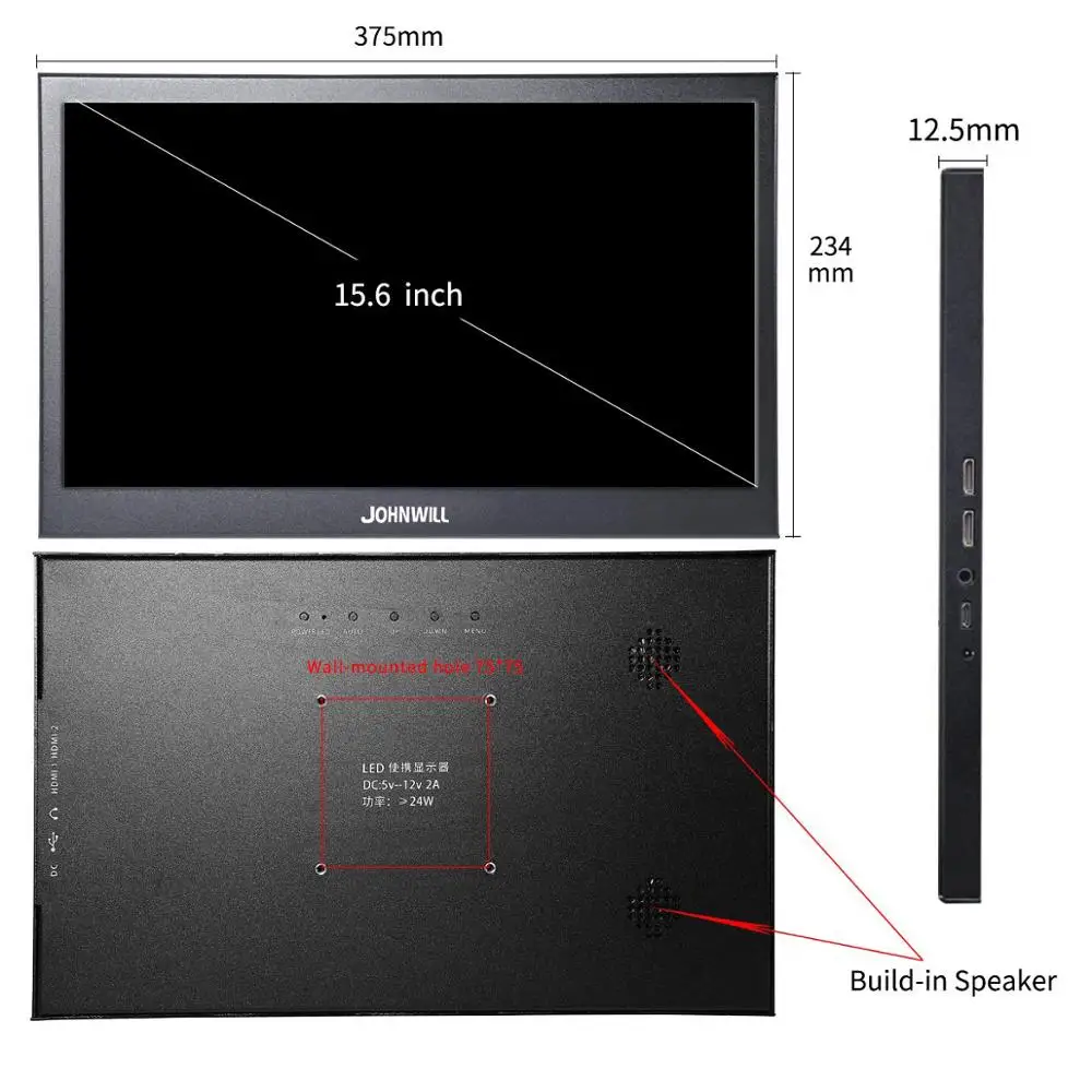 15," дюймовый 1920x1080 ips тонкий портативный игровой монитор 10 мультисенсорный экран HDMI ЖК-дисплей для Raspberry PS4 Playstation 4