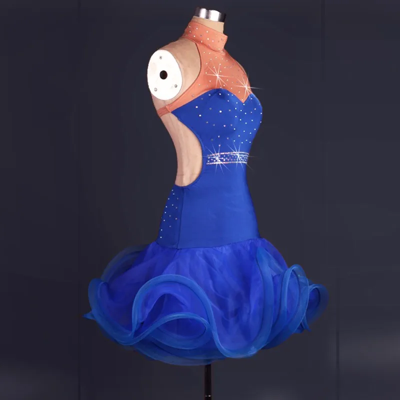 Женские юбки для латиноамериканских танцев с бусинами и открытой спиной