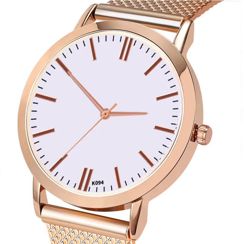 

Fashion Black & Gold Watch Men Women Mesh Stainless Steel Watchband High Quality Casual Quartz Wristwatch Gift for Female #D