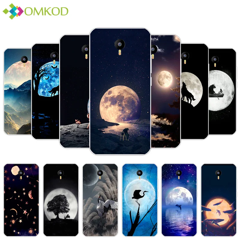Роскошный чехол для Meizu M2 Note черный матовый 5 дюймов мягкий из ТПУ с Лунной задней