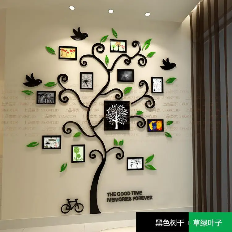 11 шт. акриловые 3D наклейки на стену под дерево|photo frame tree|family treetree 3d |