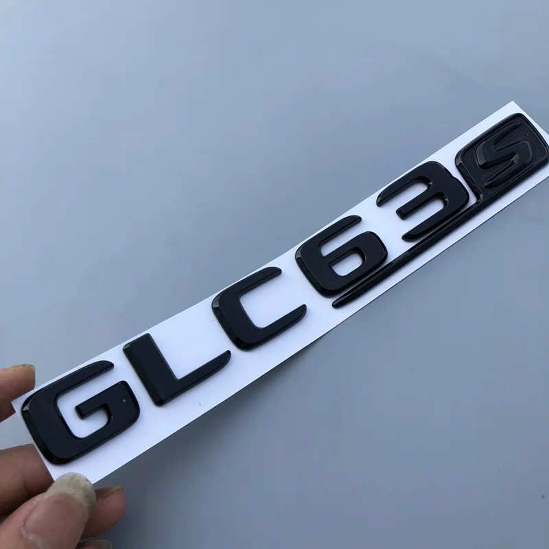 GLC63S glossy black Глянцевый черный, красный, серебристый S для Mercedes Benz A M G E63S C63S GLC63S GLE63S Эмблема багажника значок автомобиля переоборудование стикер высокое качество - Название цвета: GLC63S glossy black