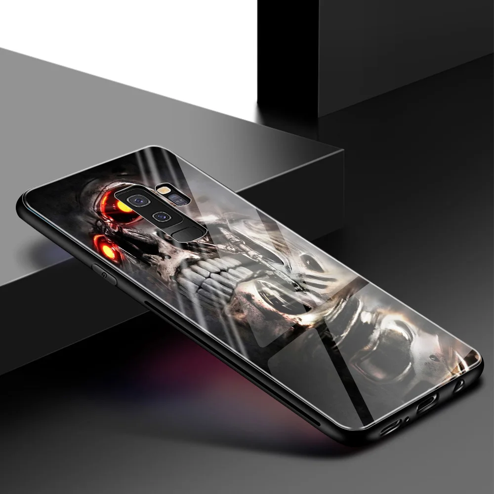 01103 Чехол для samsung S9 Plus, стеклянный чехол с рисунком черепа, чехол для samsung Galaxy Note 8 9 10 plus S8 S9 S10 Plus lite - Цвет: 01103