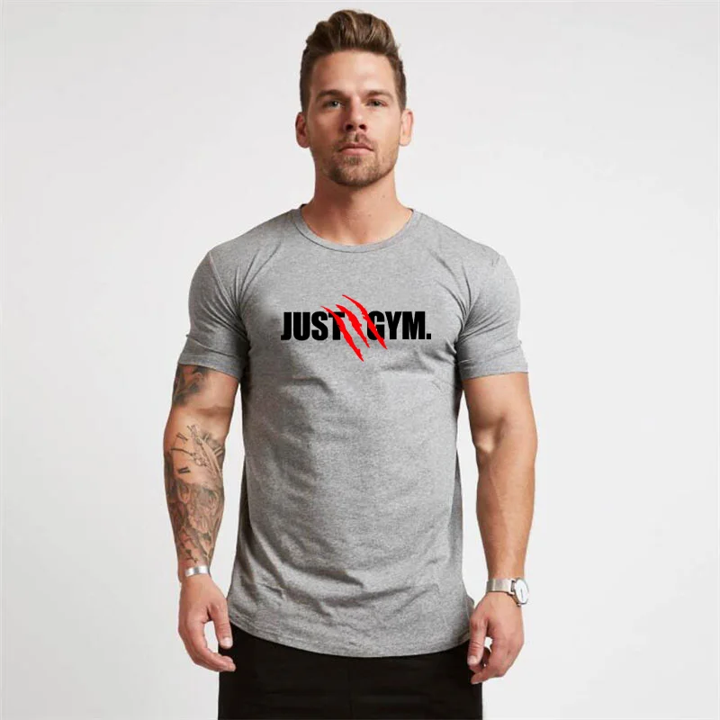 Muscleguys модная эластичная хлопковая Спортивная футболка мужская с коротким