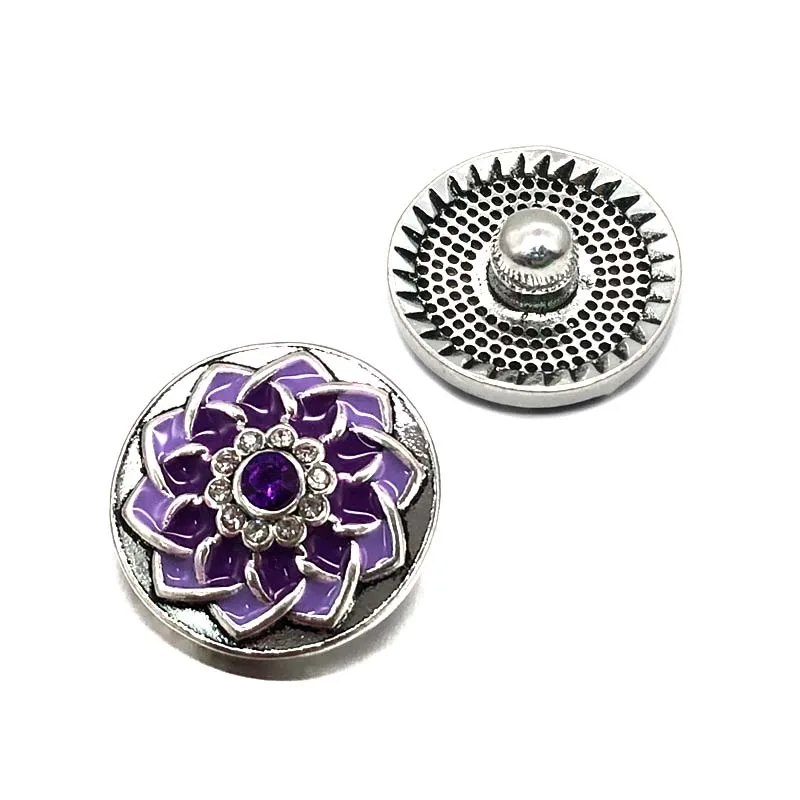 

Wholesale w390 Flower 3D 18mm 20mm metal snap button for Bracelet Necklace Interchangeable Jewelry Women accessorie findings