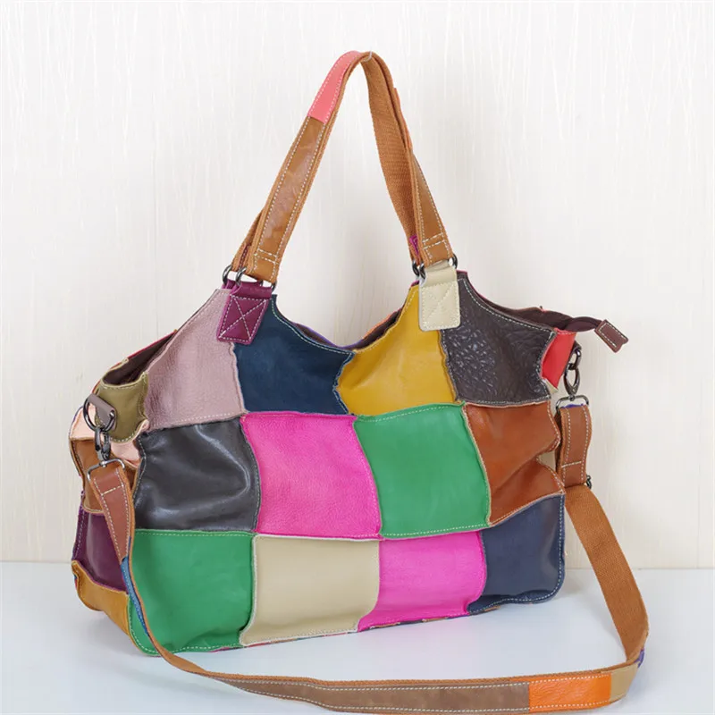 женские Натуральная кожа сумочка с плеча Crossbody сумки Сумка Bolsas Дамы Сращивание