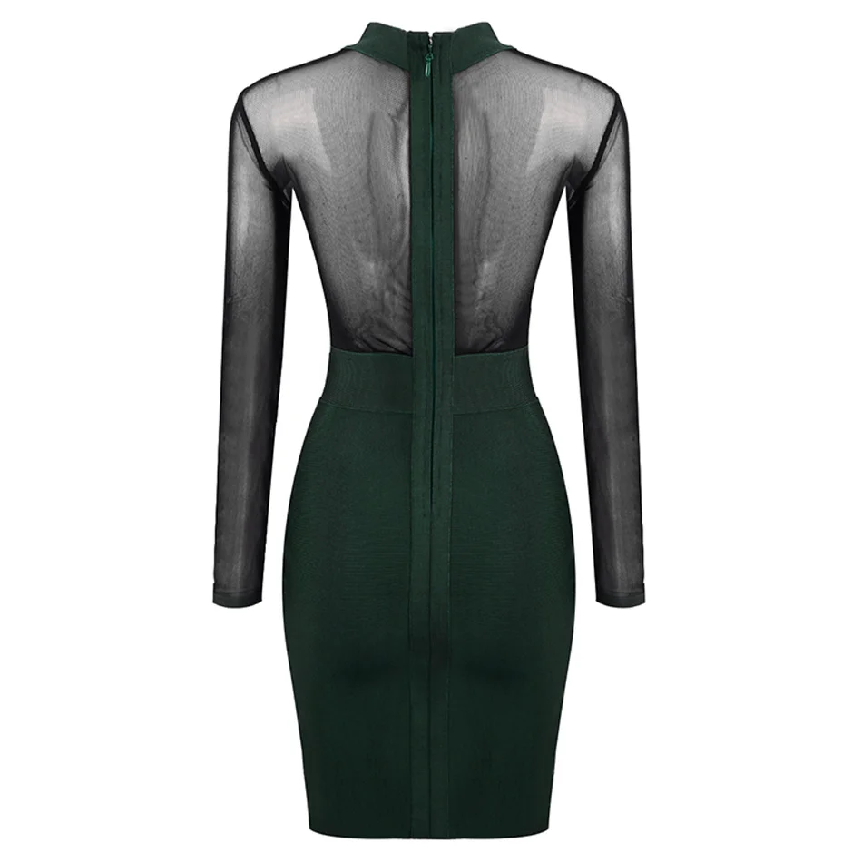 Магические заклепки Украшенные сетки лоскутное Бандажное платье макет шеи с