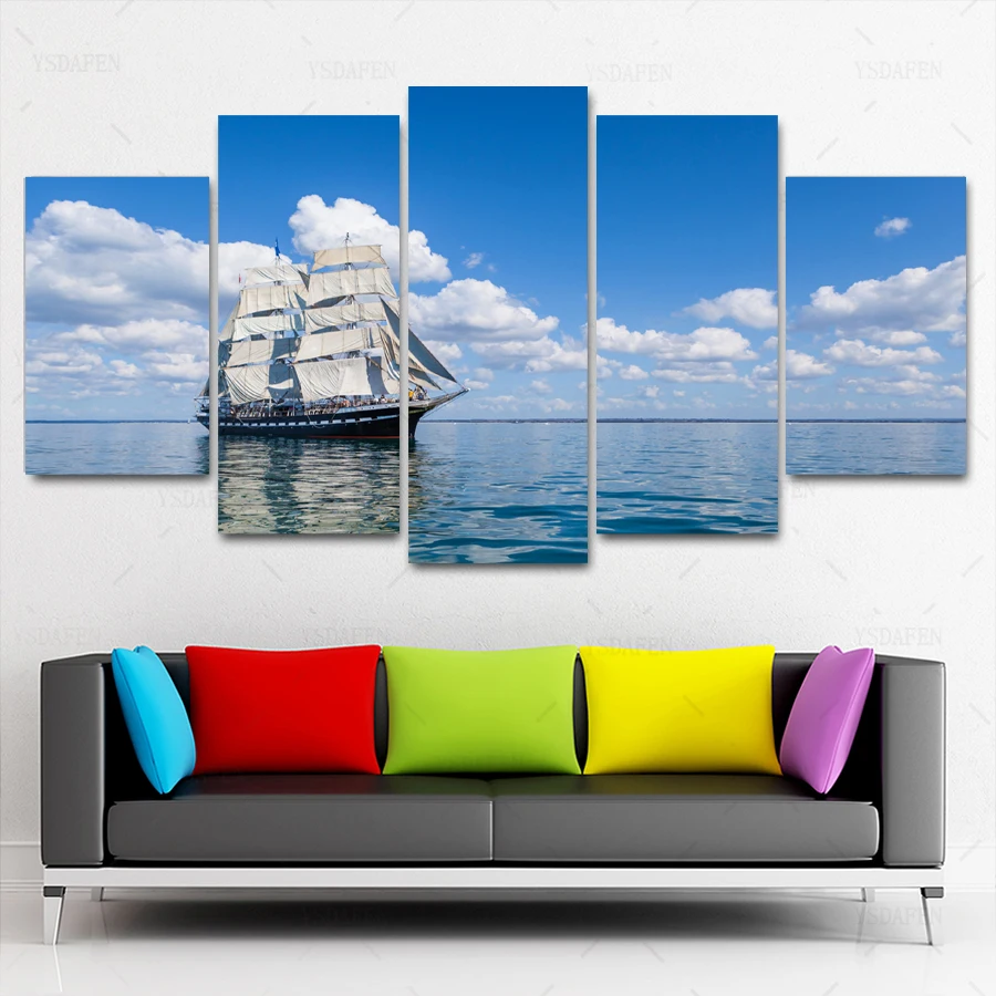 

Op de muur HD print olieverf Film modulaire foto Scenery poster kind room decor woondecoratie 5 stks canvas art z363