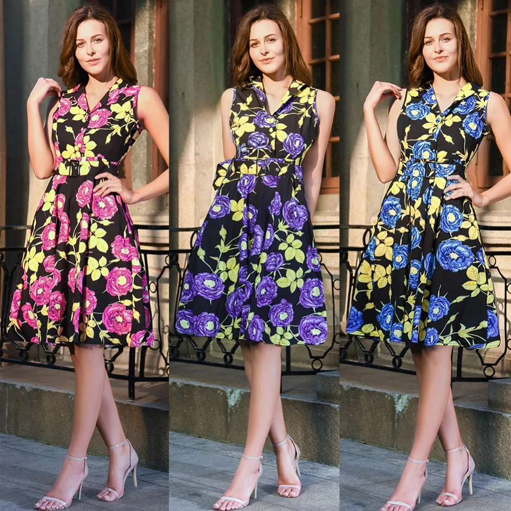 Новые весенние женские Юбка с высокой талией|retro dress|dress dress dressladies dresses |