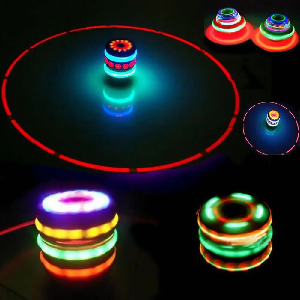 Music Gyro Peg-Top Spinning Top Brinquedo Funny Kids Toy Classic UFO Gyroscope Laser Color Flash LED Light New Year's Gift