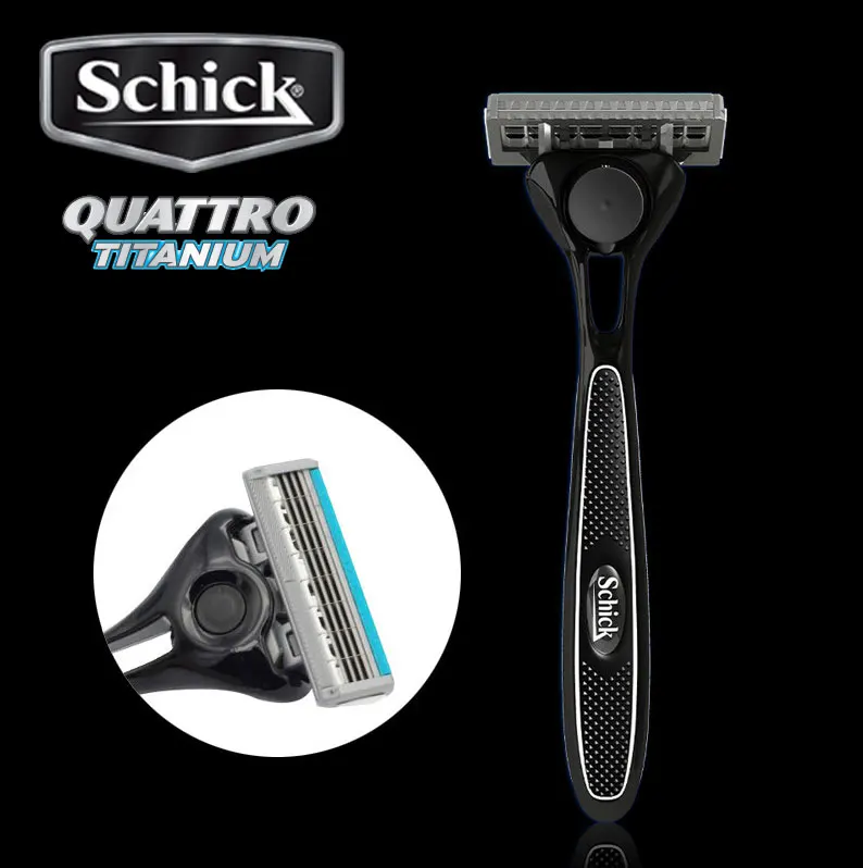 Schick настоящий Quattro титановый удобный сменный ручной бритвенный нож для мужчин