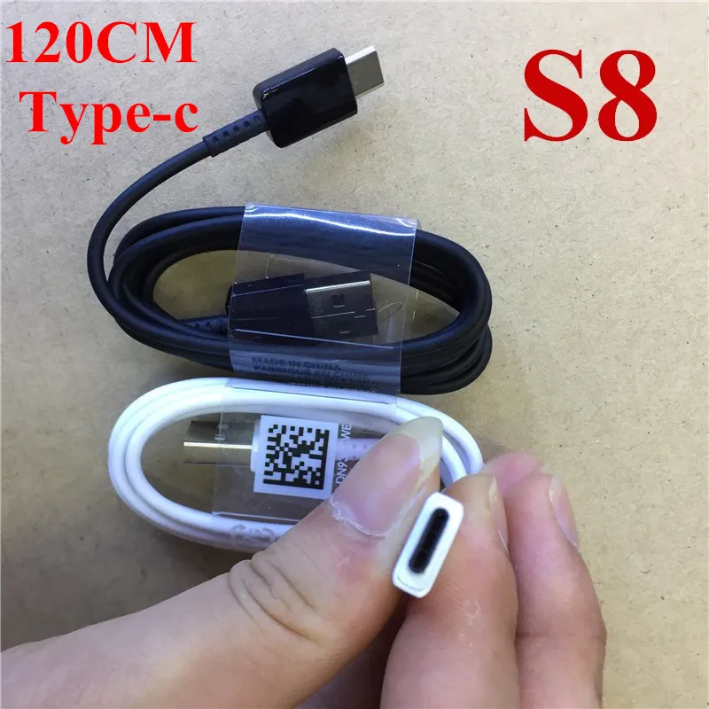 100 шт./лот 100% оригинальный USB кабель типа C 1 2 м 2A для быстрой зарядки Samsung Galaxy s9 S8 note 7