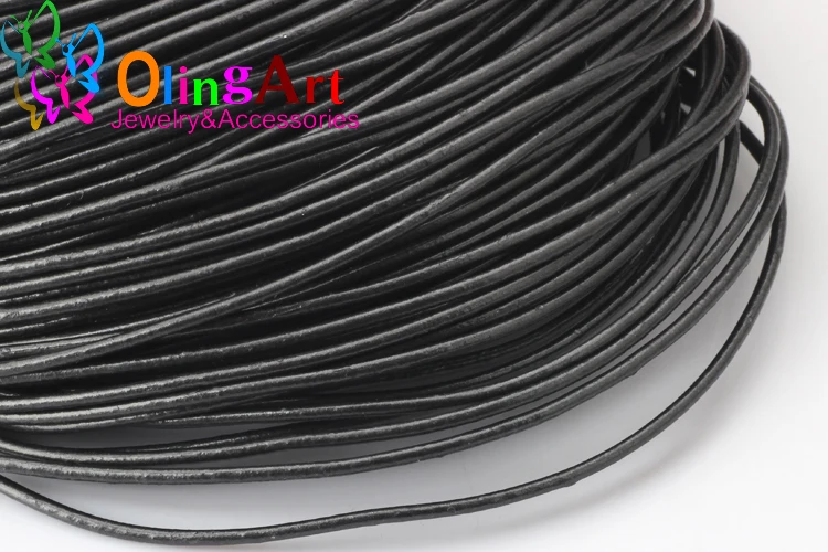OlingArt 2mm 100Yard/Lot Craft Pearl Color Round Leather Cord Golden Silver DIY necklace Bracelet earrings jewelry making