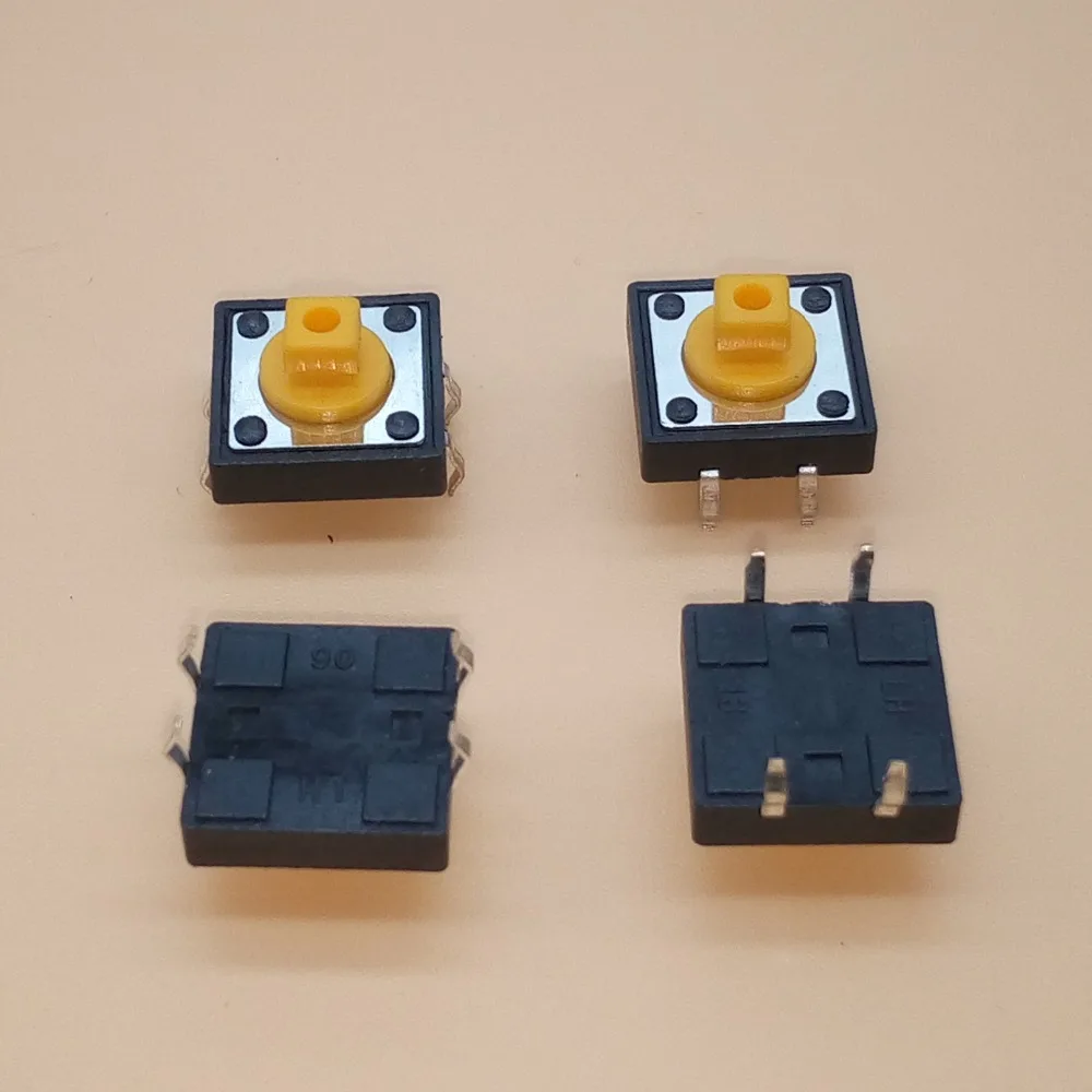 20PCS 12x12x7.3mm Tactile Switches Yellow Square Push Button Tact Switch 12*12*7.3 mm Micro Switches