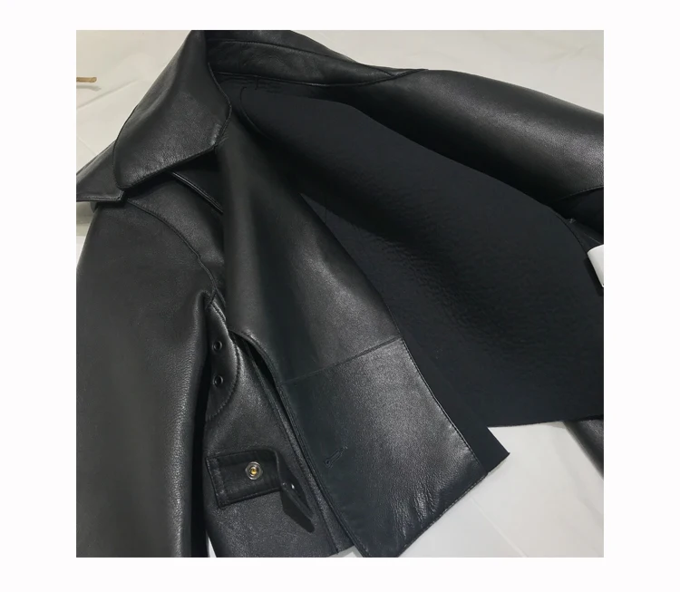 OFTBUY/2019 Весенняя женская куртка из натуральной овечьей кожи свободное короткое