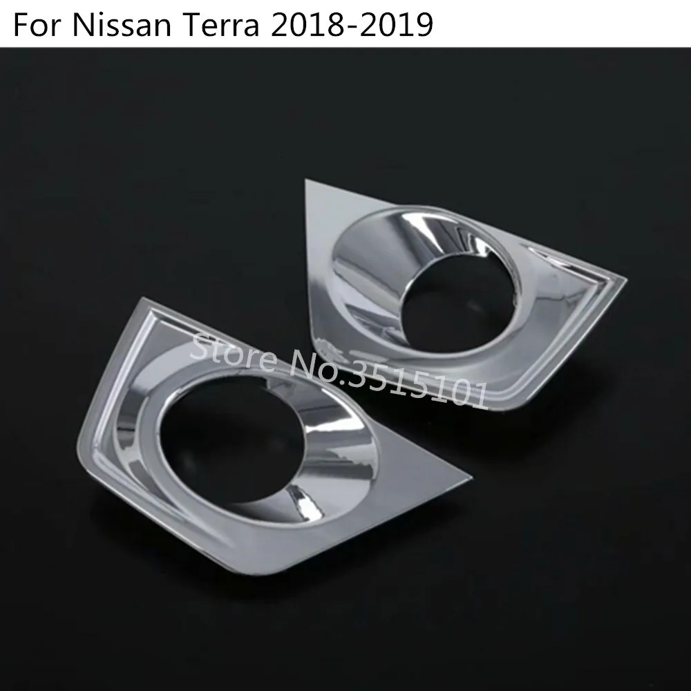Car body cover detector ABS Chrome front head fog Light Lamp Trim frame moulding 2pcs For Nissan Terra 2018 2019 2020 | Автомобили и