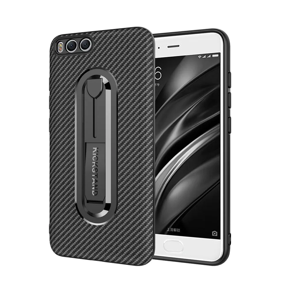 Soft TPU Cover for Xiaomi 6 Case 5X Note 3 Invisible Stand For Redmi 6A 4X 5A 4 Back Carbon Fiber Capa |