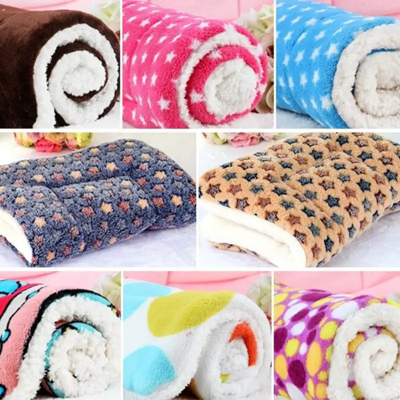 Зимняя Милая подушка для питомца, коврик для собаки, теплый Звездный принт, щенок, матрас из флиса, маленькое одеяло для собак, кровать для кошки, коврик 50*32 см