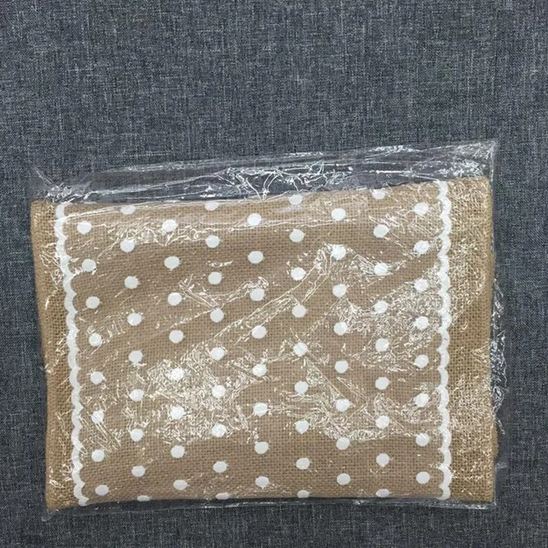 Скатерть-Настольная дорожка из мешковины 30x180см натуральный джутовый льняной