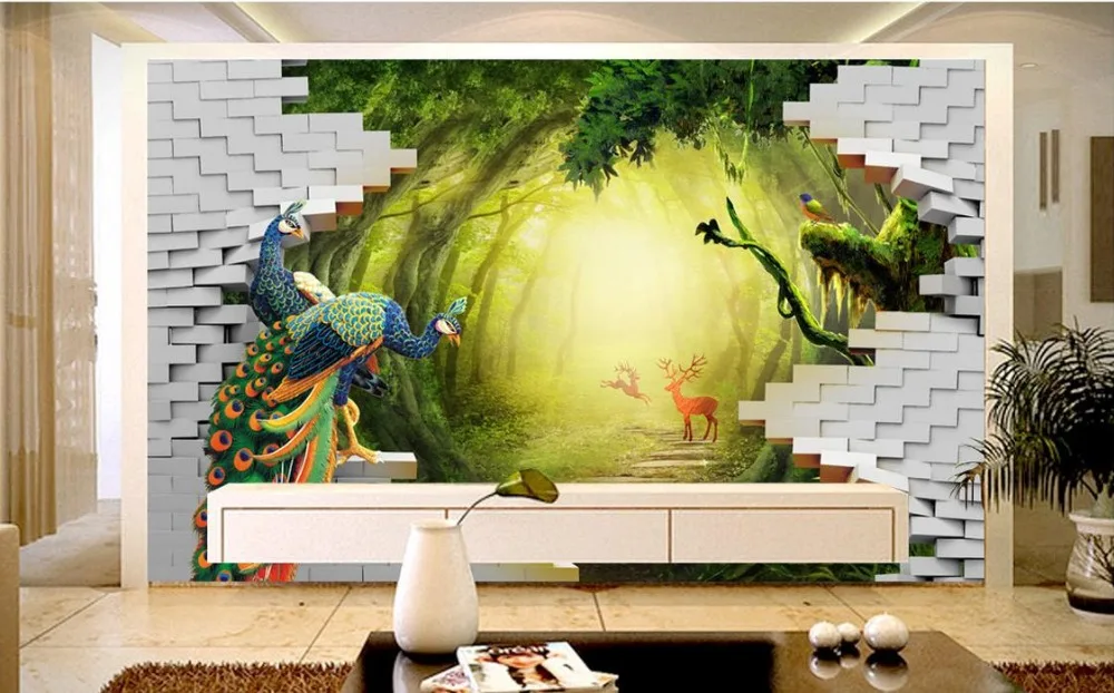 

3d стереоскопические Настенные обои, обои на заказ, 3d животные, пейзаж, настенные бумаги, домашний декор, фон