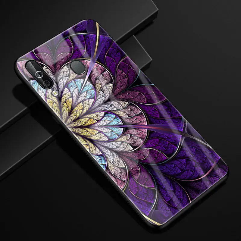 9 Для samsung A40S чехол Мода Жесткий PC стекло задняя крышка для samsung Galaxy A40S A 40S M30 чехлы для телефонов силикон бампер Coque - Цвет: 9