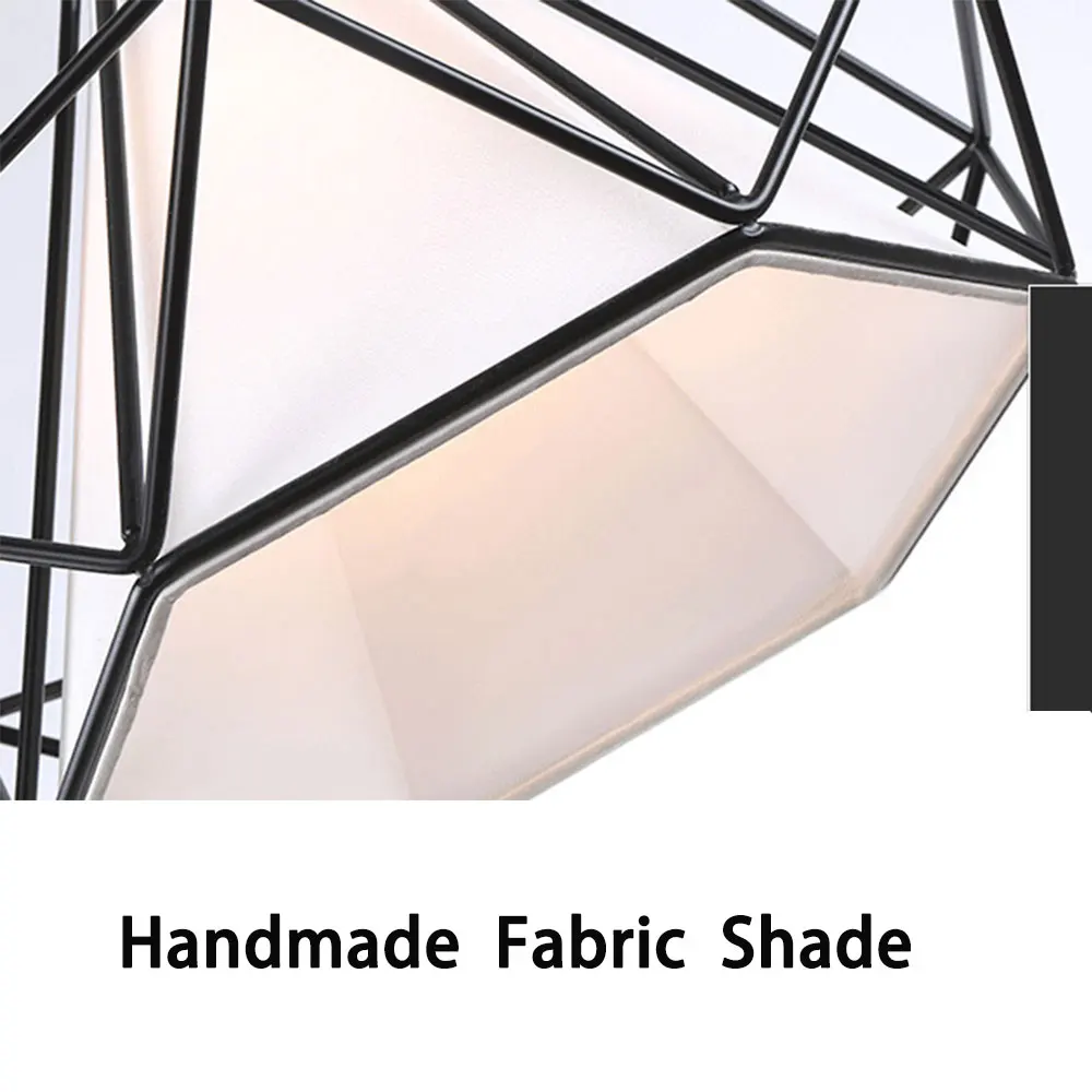 

Iron Art Pendant Lights Modern Diamond Pendant Lamp Led Indoor Lighting Bedroom Livingroom Kitchen Bar Hanging Lamp E27 MY1