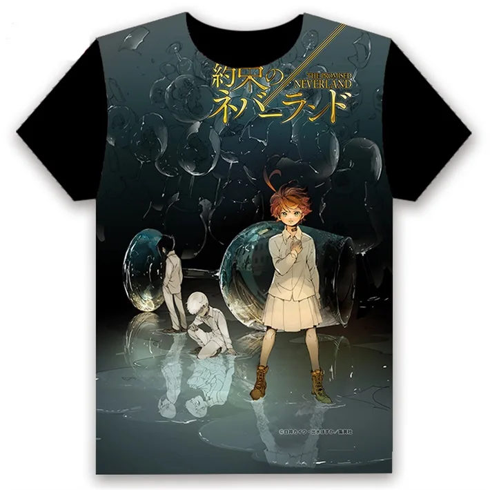 20 Аниме футболка обещанный Yakusoku no Neverland Эмма Рэй Норман косплэй короткий рукав для женщин мужчин черный Футболки повседневное лето - Цвет: 20