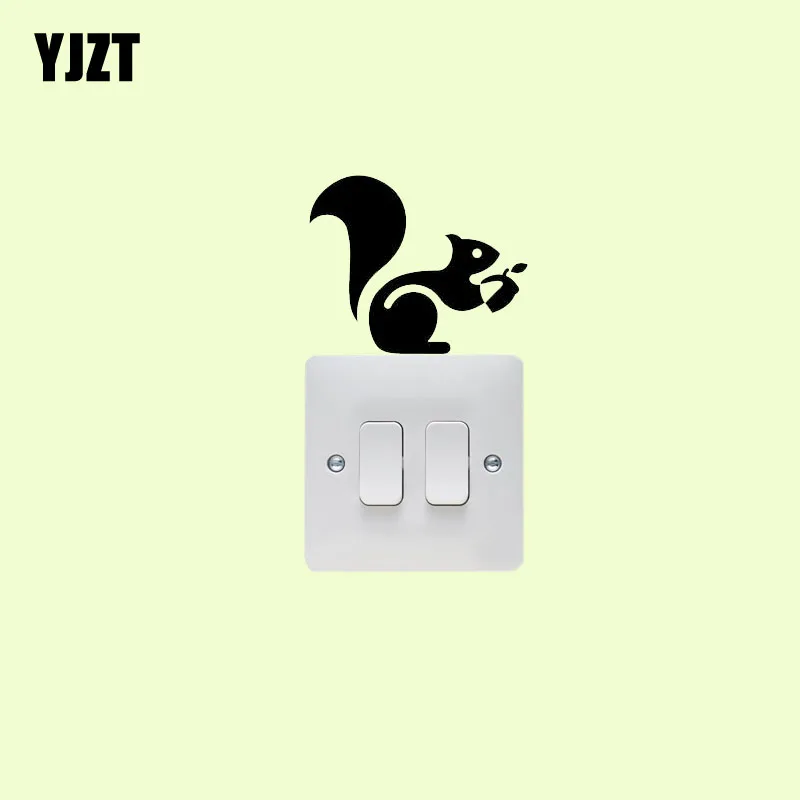 

Naughty Happy Squirrel Vinyl Kitchen Wall Decal Decor Black Switch Sticker Animal 8SS-0075